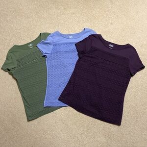 Lot of 2 Lace-Front Tees